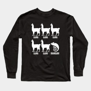 Llama Llama Llama Llama Llama Chameleon (White) Long Sleeve T-Shirt